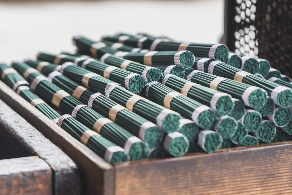 Incense in wooden box